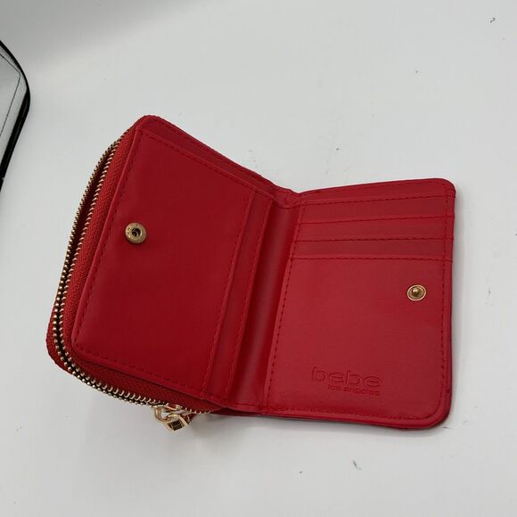 BEBE Nina Red Compact Zip-Around Wallet NWT MSRP $49.00 - Picture 5 of 7